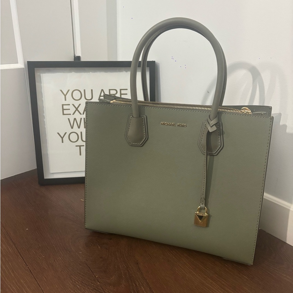 Michael Kors Army Green Mercer Tote Bag